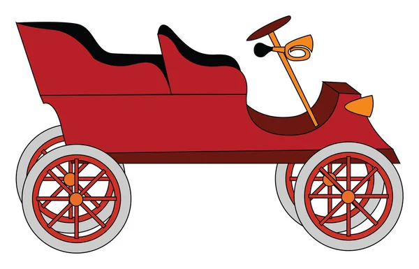 Old red car, illustration, vector on white background. — Stock Vector