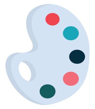 Boya paleti, illüstrasyon, beyaz arka plan üzerinde vektör.