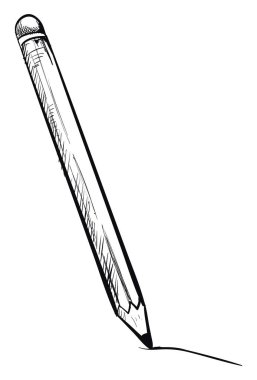 Kalem çizimi, illüstrasyon, beyaz arka plan üzerinde vektör.