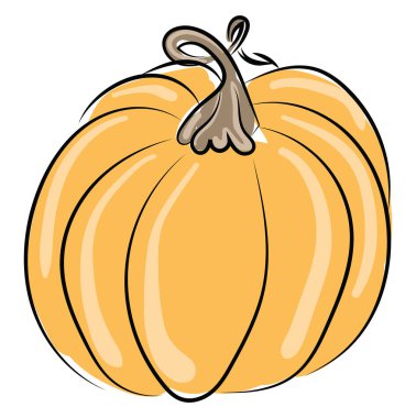 Büyük balkabağı, illüstrasyon, beyaz arkaplan vektörü.