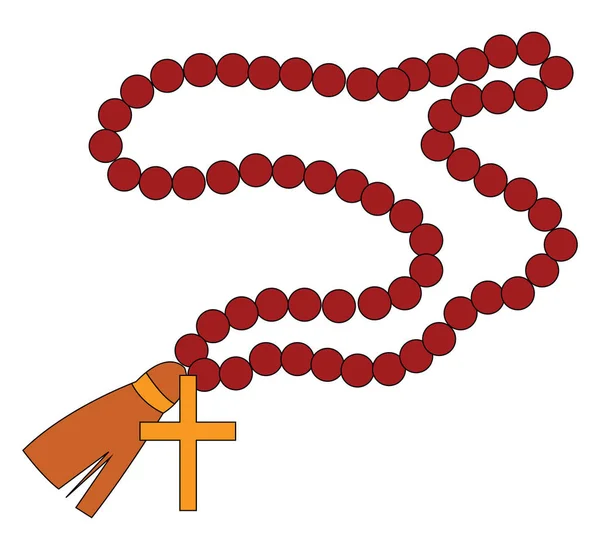 Prayer beads, illustration, vector on white background.