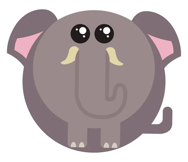 Elefante graso, ilustración, vector sobre fondo blanco . — Vector de stock