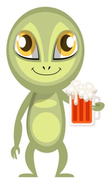 Yabancı bira, illüstrasyon, beyaz arka plan vektör ile.