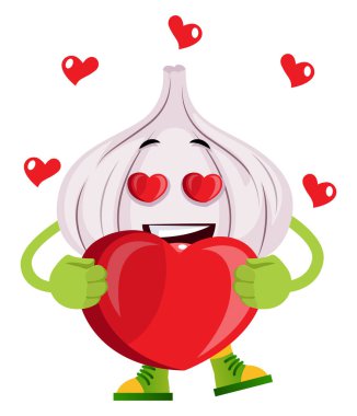 Sarımsak aşık, illüstrasyon, beyaz arka plan üzerinde vektör.