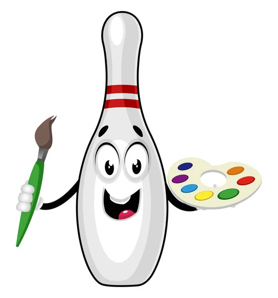 Bowling PIN színes paletta, illusztráció, vektor fehér ba — Stock Vector