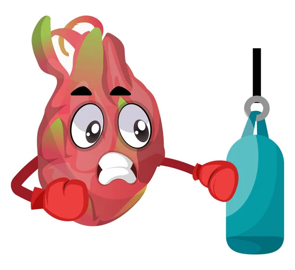 Dragon frukt boxning, illustration, vektor på vit bakgrund. — Stock vektor