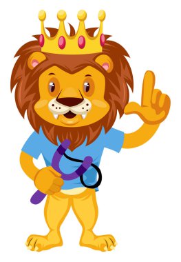 Aslan sapan atış, illüstrasyon, beyaz arka plan üzerinde vektör.