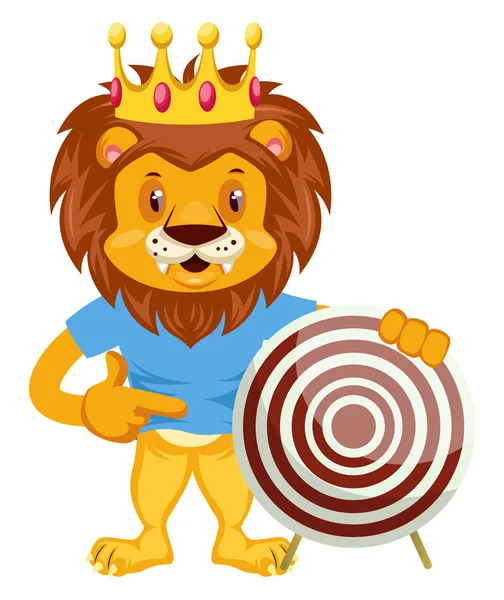 Lion with target, illustration, vector on white background. — Stock Vector