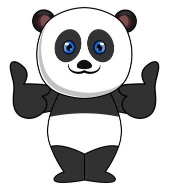 Güçlü panda, illüstrasyon, beyaz arka plan vektör.