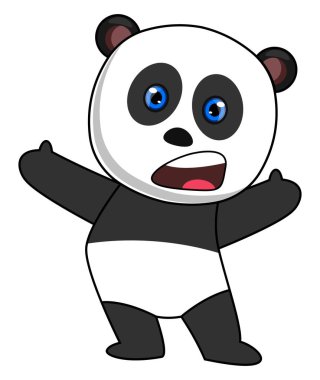 Karışık panda, illüstrasyon, beyaz arka plan vektör.