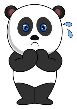 Korkmuş panda, illüstrasyon, beyaz arka plan vektör.