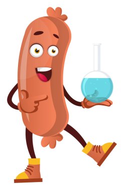 Beyaz arka planda tüplü sosis, illüstrasyon, vektör.