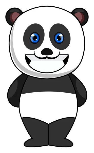 Panda sonriente, ilustración, vector sobre fondo blanco . — Vector de stock