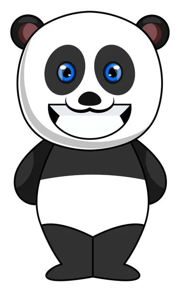 Panda tersenyum, ilustrasi, vektor pada latar belakang putih . - Stok Vektor