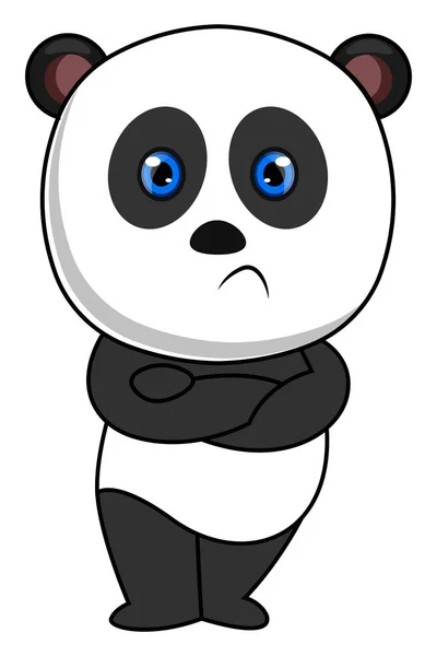 Panda arrabbiato, illustrazione, vettore su sfondo bianco. — Vettoriale Stock