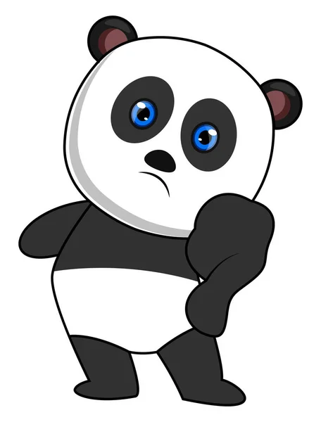 Panda dengan mata biru, ilustrasi, vektor pada latar belakang putih . - Stok Vektor