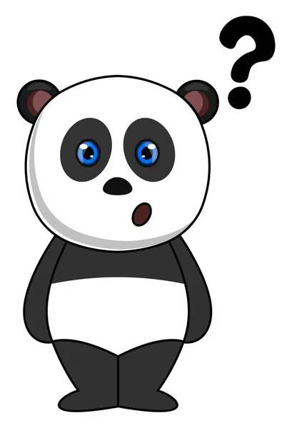 熊猫与问号，插图，矢量的白色背毛 — 图库矢量图片