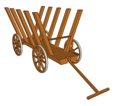 Kahverengi eski araba, illüstrasyon, beyaz arka plan vektör.