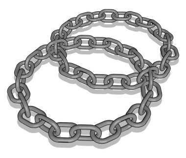 Gümüş zincir, illüstrasyon, beyaz arka plan üzerinde vektör.