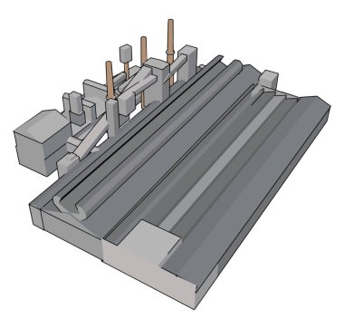 Büyük fabrika, illüstrasyon, beyaz arka plan vektör.