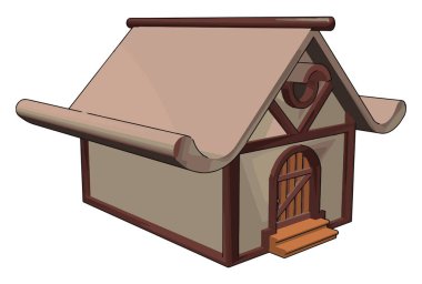 Eski ev, illüstrasyon, beyaz arka plan vektör.