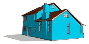 Büyük güzel ev, illüstrasyon, beyaz arka plan vektör.