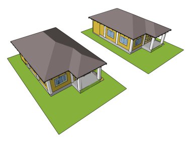 Amerikan evi, illüstrasyon, beyaz arka plan vektör.