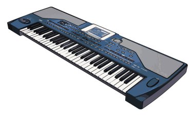 Synthesizer, illüstrasyon, beyaz arka plan üzerinde vektör.