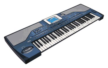 Synthesizer, illüstrasyon, beyaz arka plan üzerinde vektör.