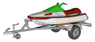 Jetski, illüstrasyon, beyaz arka plan vektör.