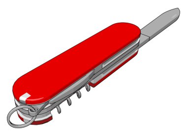 Küçük kırmızı bıçak, illüstrasyon, beyaz arka plan üzerinde vektör.