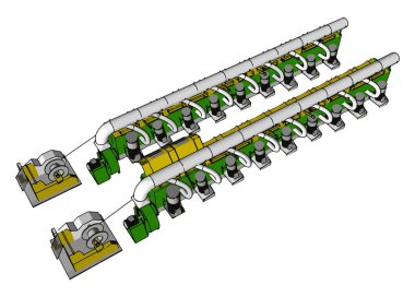 Makine çizgileri, illüstrasyon, beyaz arka plan üzerinde vektör.