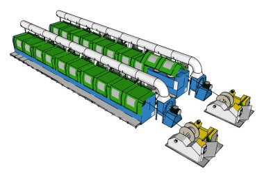 Makine çizgileri, illüstrasyon, beyaz arka plan üzerinde vektör.