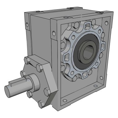 Gümüş makine, illüstrasyon, beyaz arka plan vektör.