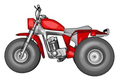Kırmızı motosiklet, illüstrasyon, beyaz arka plan vektör.
