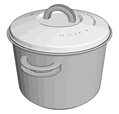 Beyaz tencere, illüstrasyon, beyaz arka plan vektör.