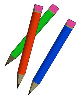 Çok renkli kalemler, illüstrasyon, beyaz arka plan üzerinde vektör.