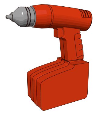 Kırmızı matkap, illüstrasyon, beyaz arka plan üzerinde vektör.