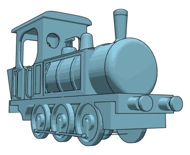 Lokomotif, illüstrasyon, beyaz arka plan üzerinde vektör.