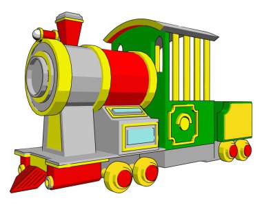 Lokomotif, illüstrasyon, beyaz arka plan üzerinde vektör.