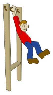 Adam egzersiz oyuncak, illüstrasyon, beyaz arka plan vektör.