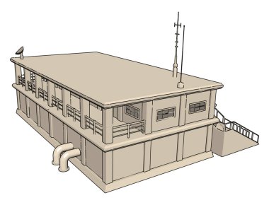 Beyaz arka planda depo, illüstrasyon, vektör.