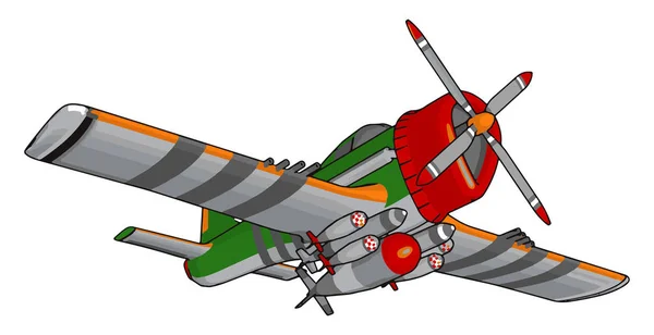 Retro bombplan, illustration, vektor på vit bakgrund. — Stock vektor