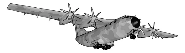 Stora gamla bombplan, illustration, vektor på vit bakgrund. — Stock vektor