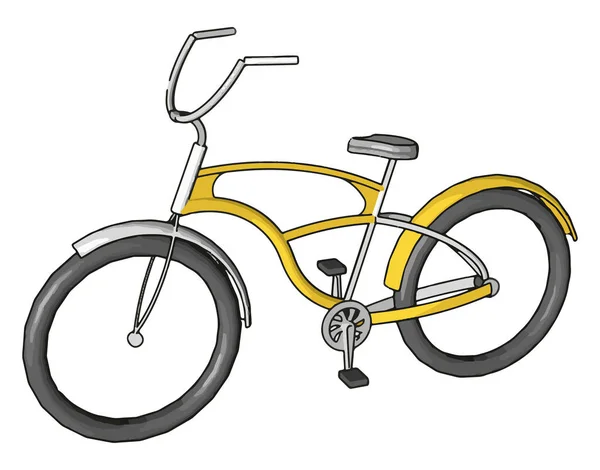 Bicicleta amarilla, ilustración, vector sobre fondo blanco . — Archivo Imágenes Vectoriales