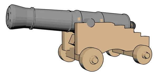 旧大炮，插图，白色背景的矢量. — 图库矢量图片