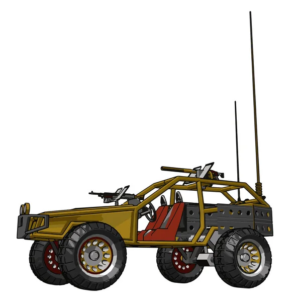 Voiture télécommandée jaune, illustration, vecteur sur fond blanc — Image vectorielle