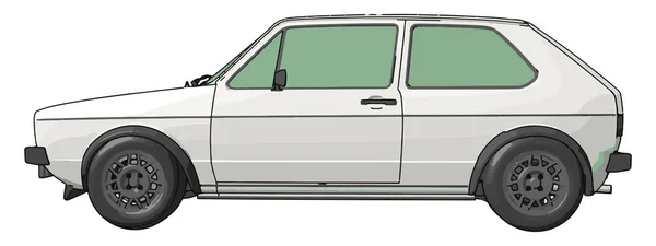 Witte auto, illustratie, vector op witte achtergrond. — Stockvector