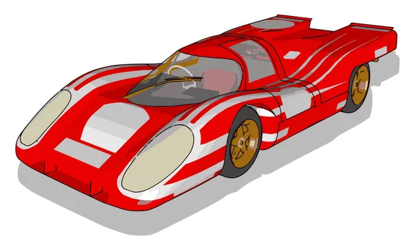 Roter Rennwagen, Illustration, Vektor auf weißem Hintergrund. — Stockvektor