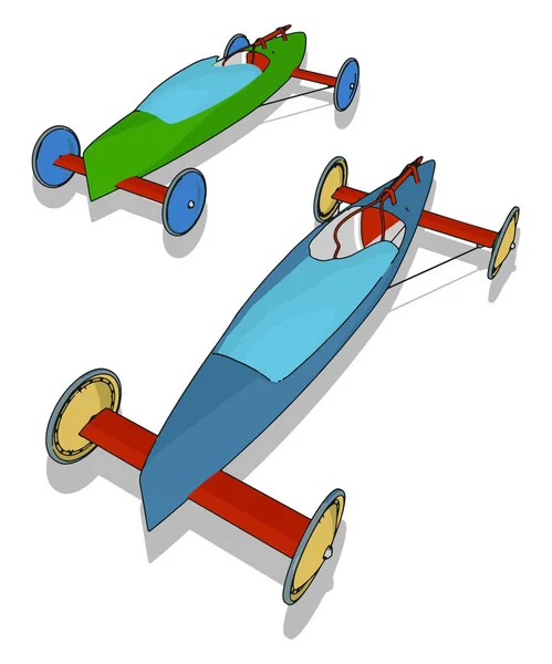 Vieille voiture de course, illustration, vecteur sur fond blanc . — Image vectorielle